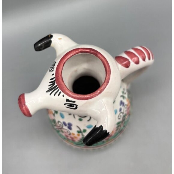 Handmade Ceramic Bull Shaped Creamer Floral Design‎ Signed Cruz Spain - Picture 4 of 6